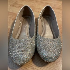 Dreampairs gold sparkle flats